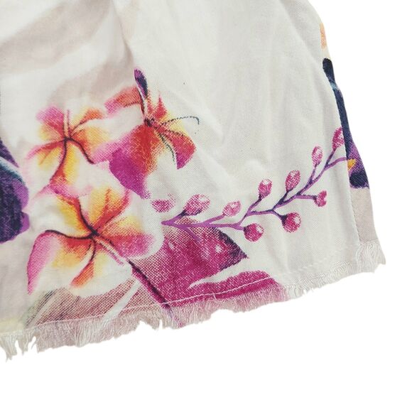 Z&L Europe Mini Dress Womens Medium Beige Floral Flared Sleeve Y2K Beachy Travel - Picture 8 of 12